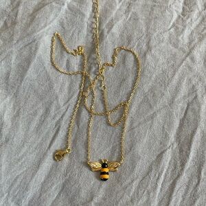 Bee necklace, gold colored